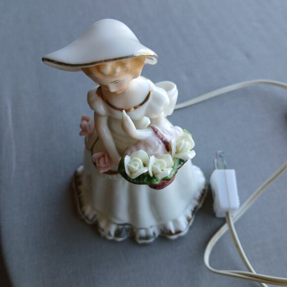 CMI Chadwick Porcelain Southern Belle with roses Night Light not working VTG 50s - Picture 6 of 16